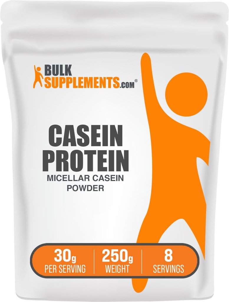 BulkSupplements.comカゼインプロテインパウダー - Micellarカゼインパウダー、スローダイジェストプロテイン - Unflavored&グルテンフリー、30g/サービング、250g(8.8オンス)(パッケージ1)