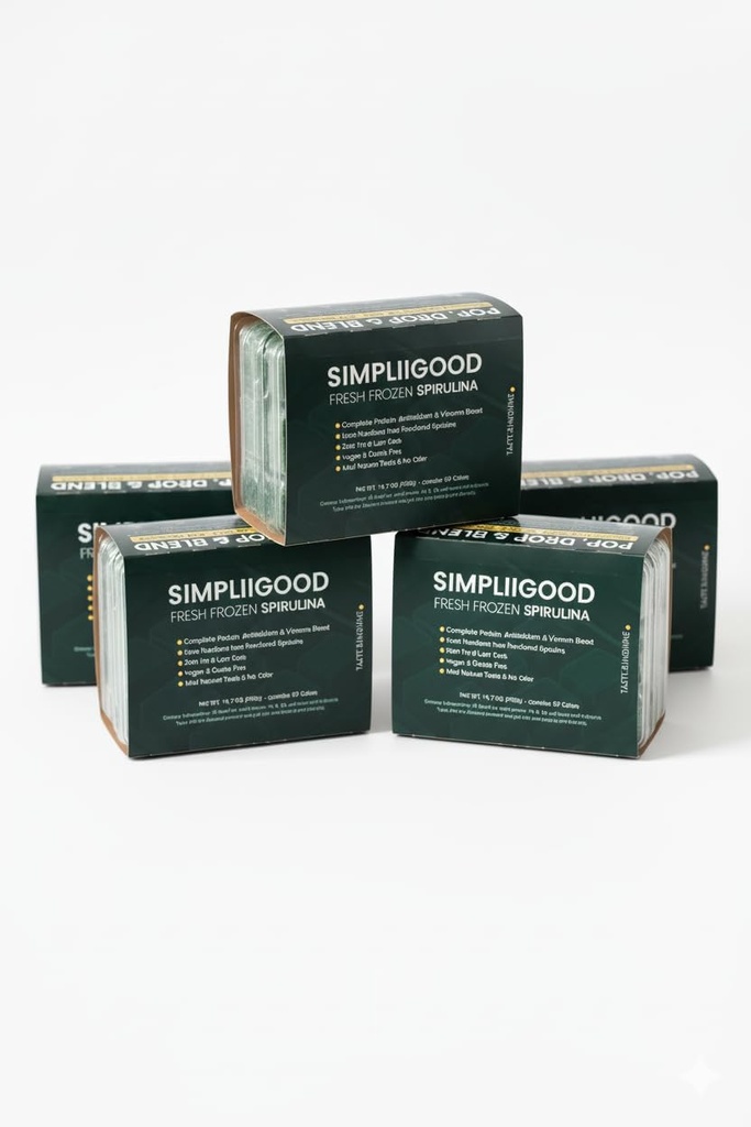 大人のための冷凍スピルリナプレミアムスーパーフード & 十代の栄養素 - リッチ 使いやすい 冷凍スピルリナ 12 トレイ 各パックに 10 立方体が含まれています. 2 立方体 = 28g (一食)