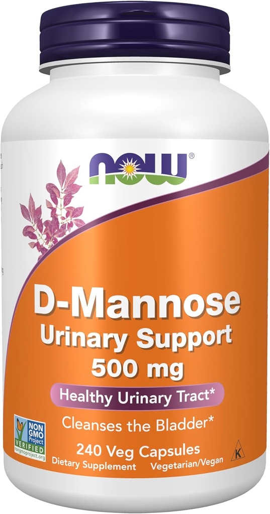 NOW Foodsは、D-Mannose 500mg、非GMOプロジェクトを検証、健康な尿路*、240ベジカプセルを補います