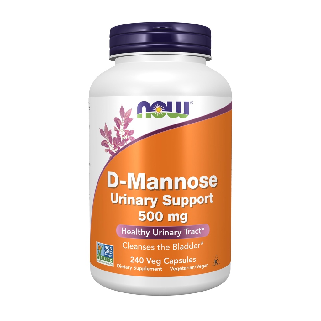 NOW Foodsは、D-Mannose 500mg、非GMOプロジェクトを検証、健康な尿路*、240ベジカプセルを補います
