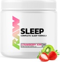 RAWナチュラルスリープエイドサプリメント - リラックスエンハンサー&メラートニン、マグネシウム、亜鉛、L-Tryptophan&Lemon Balm抽出物でリラックス&カラム&ボディ - 30サービング、イチゴキウイ