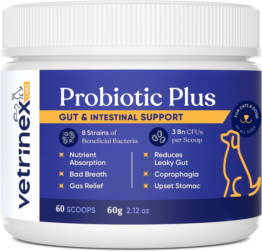 Probiotic - Coprophagia Treatment for Dogs - Stop and Prevent Dog from Eating Poop - No Stool Eating, Deterrent and Prevention - Probiotics Powder for Cats, Dogs & Puppies