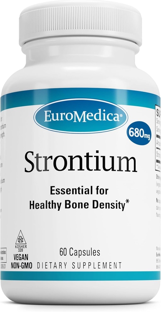 EuroMedica Strontium - 骨の健康と強度のサポートサプリメント - ビーガンカプセルと栄養補助食品 - 優れた吸収のためのStrontiumのクエン酸塩と健康サプリメント - 60カプセル