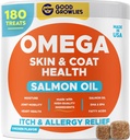 Omega 3 アラスカの魚油は、犬 (180 Ct) - Dry&Itchy スキン + アレルギー - 光沢のあるコート - EPA&DHA 脂肪酸 - 天然サーモンオイル咀嚼 - チキントルコ