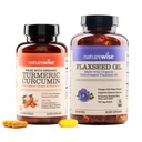 NatureWiseクルクミンターメリック2250mg&フラクシードオイル1200mgオメガ3 6 9ジョイント、ハート&免疫サポート[1&2ヶ月の供給]のためのSoftgels