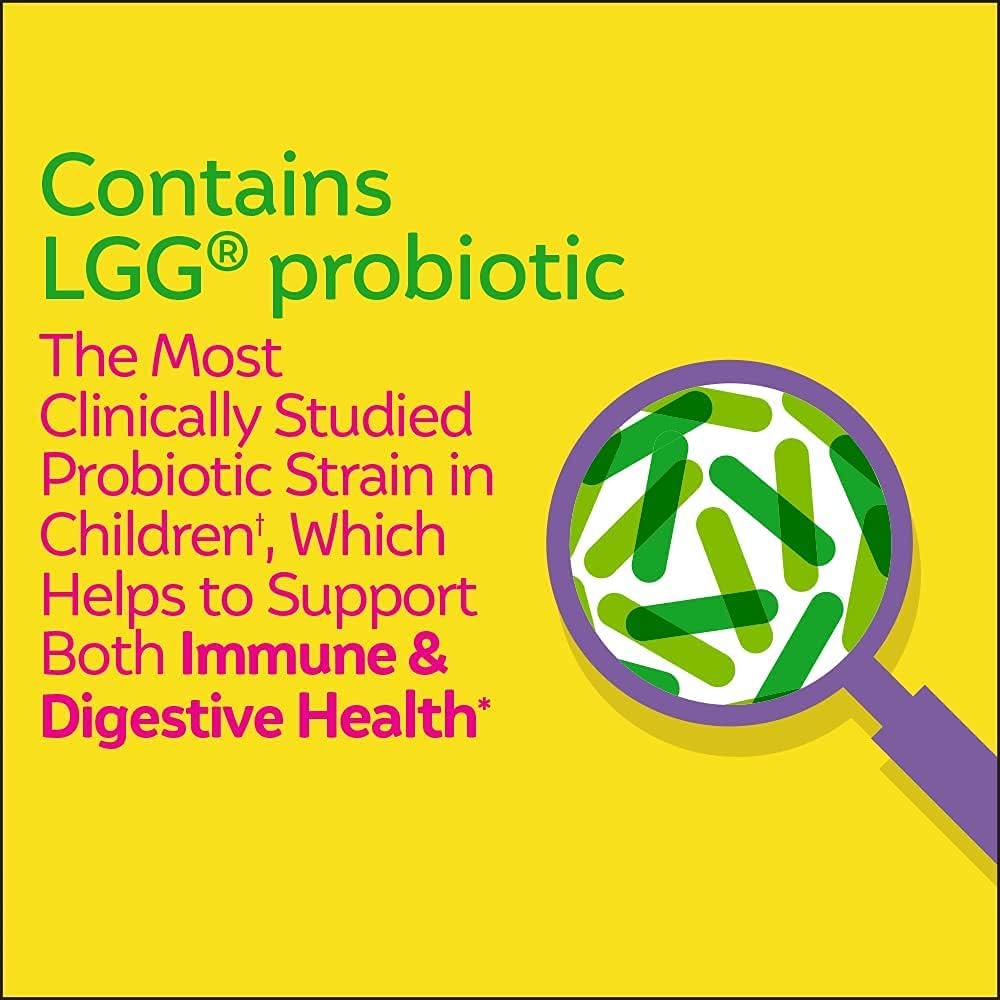 Culturelle Kids Chewable Daily Probiotic for Kids, Ages 3+, No.1 Pediatrician-Recommended Brand, Natural Berry, Daily Probiotics for Digestive Health, Oral Care & Immune Support, 2 Month Supply