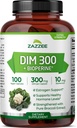 Zazzee DIM 300 カプセルあたり mg, 100 カウント, プラス 10 mg BioPerine, エストロゲンバランス, ホルモンのアクネ, 更年期サポート, ホルモンバランス, Diindolylmethane, ビーガン, オールナチュラル, GMO, 米国製