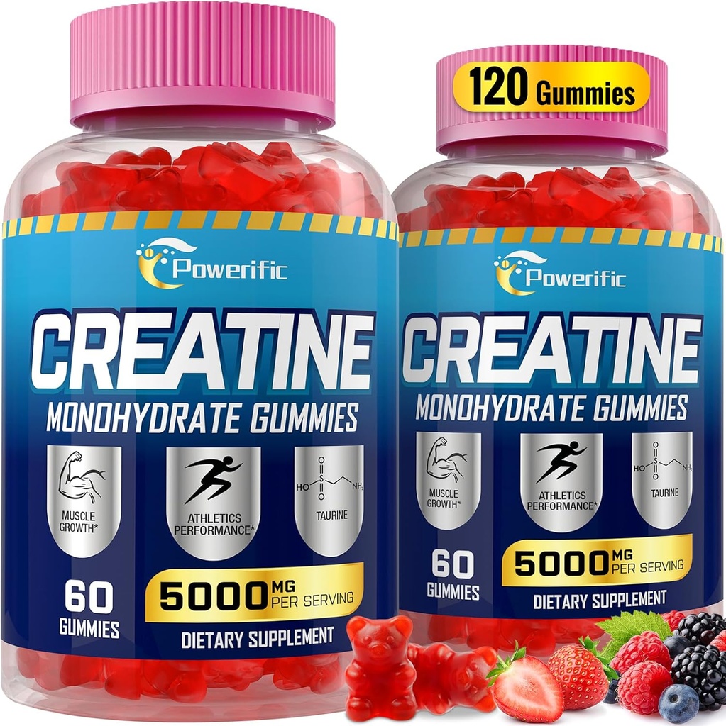 男性のためのクレアチンの Monohydrate のガミー及び女性は タウリン、ビタミン B6 及び B12 のクレアチンの Monohydrate のガミーを増加強さ、エネルギー、持久力、筋肉、有機性 (2 パック) と前ワークアウトのガミーを前にします
