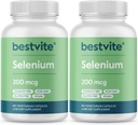 BESTVITEセレン 200mcg (360 ベジタリアンカプセル) (2-パック) - ない Stearates - No Flow Agents - 完全菜食主義者の非GMO - グルテンフリー