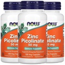 NOW Foods Now Foods 亜鉛ピコリン酸塩、50 mg、120 Vegカプセル、3パック