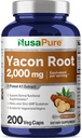 NusaPure Yacon Root Extract 2000mg 200 Vegetarian Capsules (Extract 4:1, Non-GMO, Vegan)