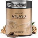 ATLAS X 10-in-1 男性の男性のための増量性 Maximiser の補足 - エネルギー、強さ及び現実のカプセル、Ashwagandha、亜鉛、安全 Musli、Tongkat のアリ、黒い Maca、Fadogia Agrestis、2 か月の供給