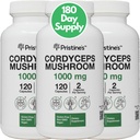 PRISTINEのCordycepsのきのこの(3のパック)1000のMG - アスレチックの性能、持久力及び免除のアダプトゲンのカプセルの補足- 180の日の供給-反老化サポートAntioxidant