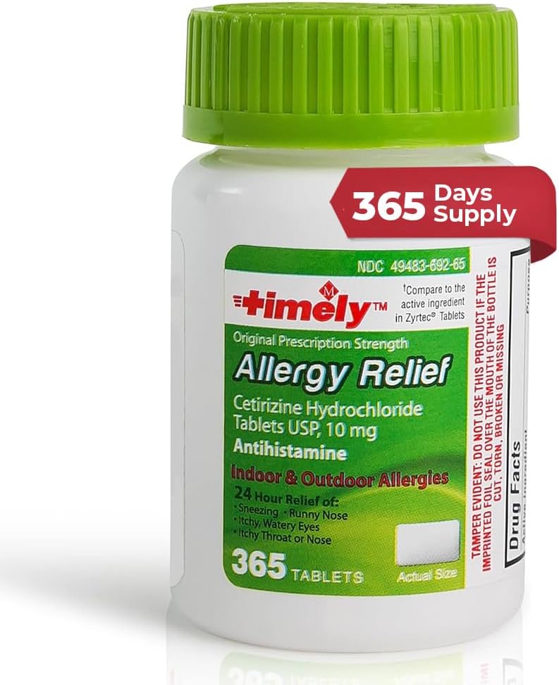 株式会社タイムキャップ LABS 時機を得たCetirizine HCl 10 Mg 365のタブレット-Sneezing、Rannyの鼻、Itchyの水目の24時間のアレルギー救助、かか鼻