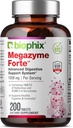 Biophix Megazyme Forte 200錠 - 天然植物プロテオリン系酵素Nuttozimes Serrazimesは消化器系免疫健康をサポート