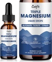 Magnesium Glycinate Liquid Drops with Taurate & Citrate, Magnesium Supplement for Sleep, Calm & Relaxation, with Potassium & Omega-3, High Absorption Formula, Blueberry Flavor, 2 Fl Oz
