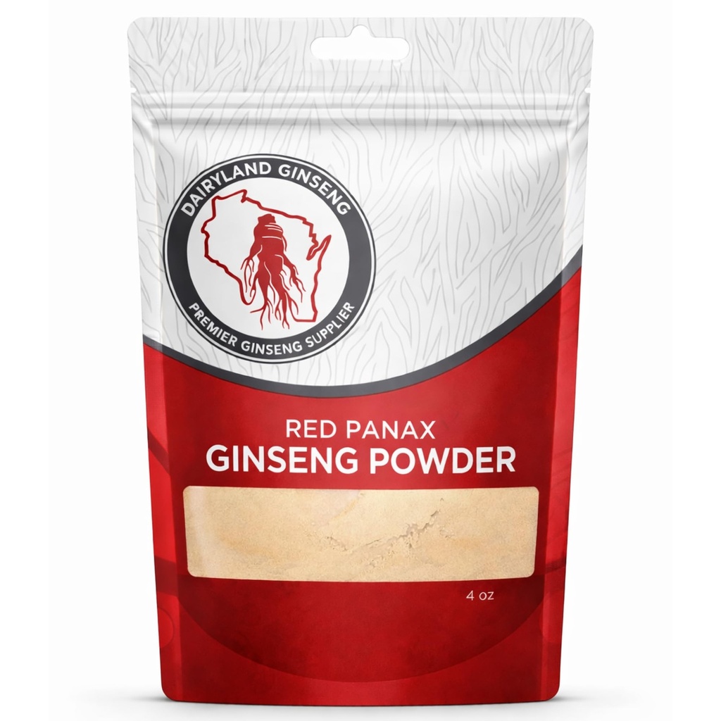 自然なGinsenosidesの赤いPanaxのGinsengの粉(4つのoz)-サポート健康なエネルギー、Vitality、気分および多く、スムージー、コーヒーまたは飲み物のための韓国のPanaxのGinsengの根の粉(1パック)