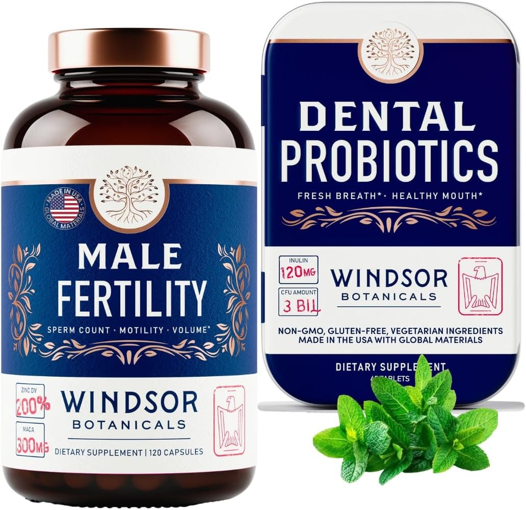 WINDSOR BOTANICALSの男性の豊饒の補足および歯科プロバイオティクスの健康およびウェルネスの束