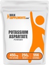 BulkSupplements.com Potassium Aspartate Powder - Mineral Supplement, for Hydration Support - Gluten Free, 450mg (98mg Potassium) per Serving, 250g (8.8 oz) (Pack of 1)