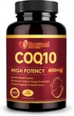 CoQ10 400mg Omega 3及びPQQ、中心の健康及びエネルギーの生産、120の計算のための強力な酸化防止剤が付いているSoftgels