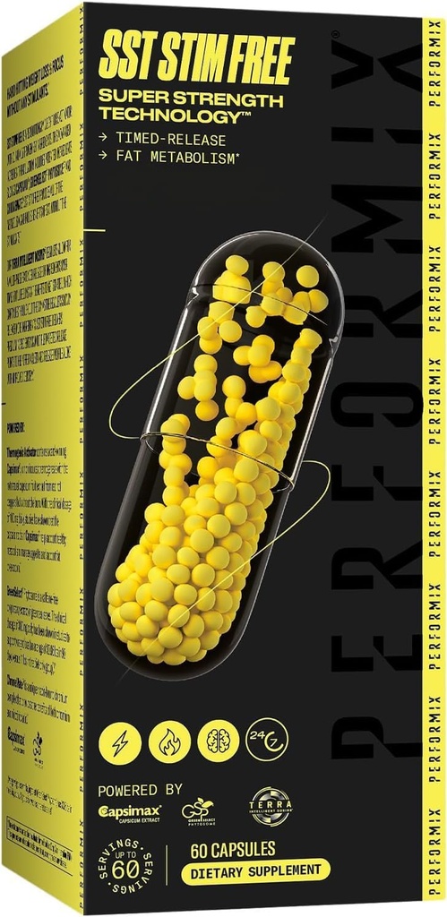 PERFORMIX SST Stim Free Super Strength Technology - 非興奮剤、時折回復エネルギーブースター - L-Carnitine & Ashwagandha - プレワークアウトサプリメント、男性と女性のためのフィットネスゴール - 60カプセル