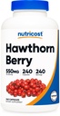 Nutricost Hawthornベリーカプセル550mg、240カプセル、ベジタリアンフレンドリー、非GMO&グルテンフリー