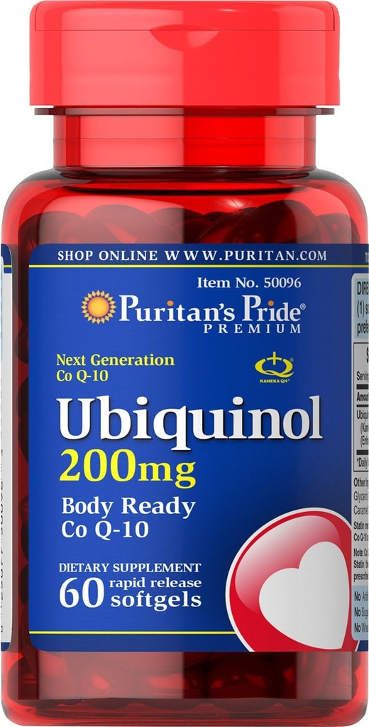 Puritan's Pride Ubiquinol 200 mg Softgels, 60 カウント