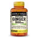 MASON NATURAL 全ハーブのジンジャー500のmgの2か月の供給、自然な草の補足、60のカプセル