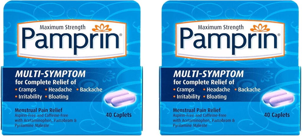 パンプリン多症状式、アセトアミノフェン、月経周期症状救済を含むクランプ、痛み、イrritabilityおよびブロッティング、40カプレット(パッケージ2)