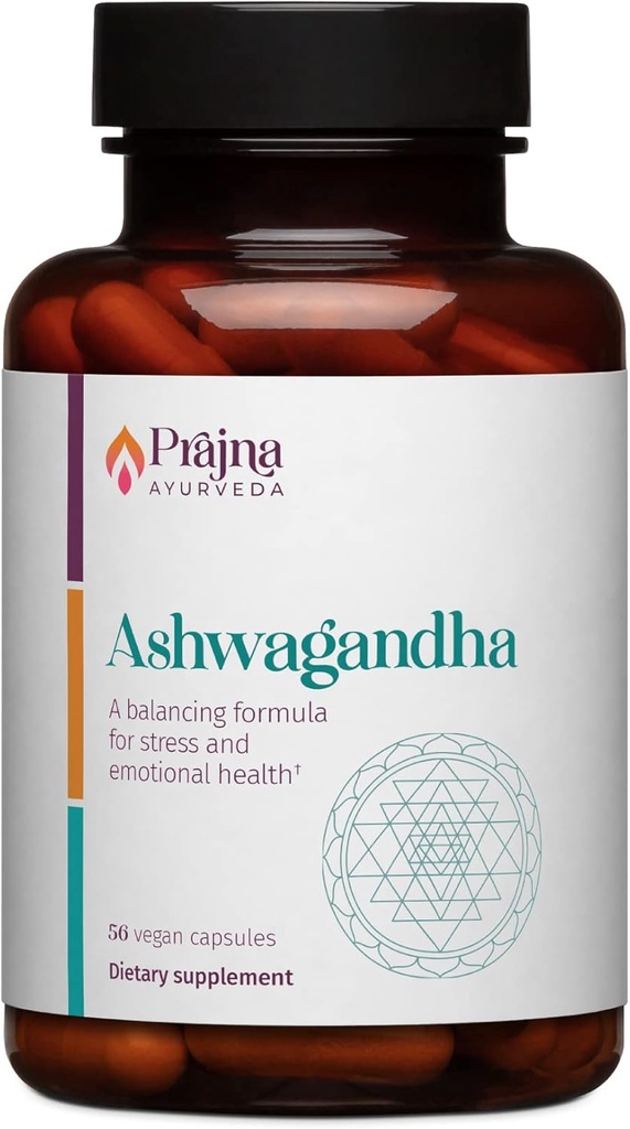 Dr. Chaudhary's Prajna Ayurveda Ashwagandhaは、心と体を Calm を助けるバランスの取れたフォーミュラです, ストレスの渇望を制御する, コルチゾールを調節します, サポートホルモンバランス, ビーガン, グルテンフリー, オーガニック