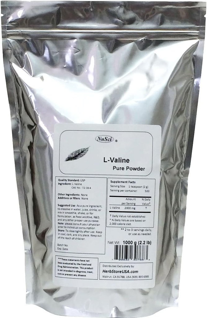 L-Valineの純粋なアミノ酸の粉(1000g (2.2 Lb))