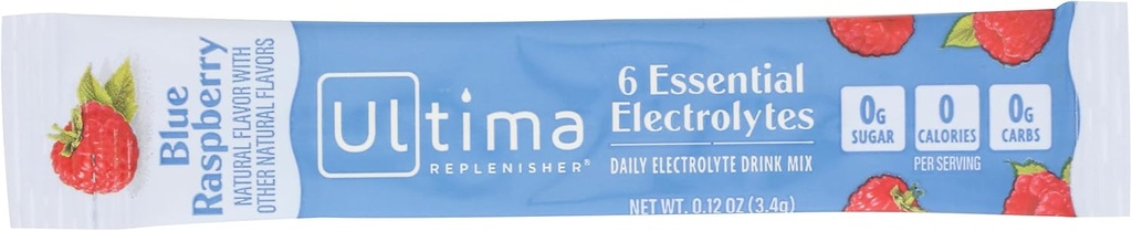 Ultima Replenisher Blue Raspberry Electrolyte Drink Mix Single, 0.12 Oz