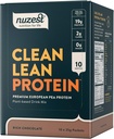 Nuzest - エンドウ豆プロテインパウダー - きれいなリーンプロテイン、プレミアムビーガン植物ベースのプロテインパウダー、乳製品無料、GMOフリー、タンパク質シェイク、豊富なチョコレート、0.9オンス、10のパック