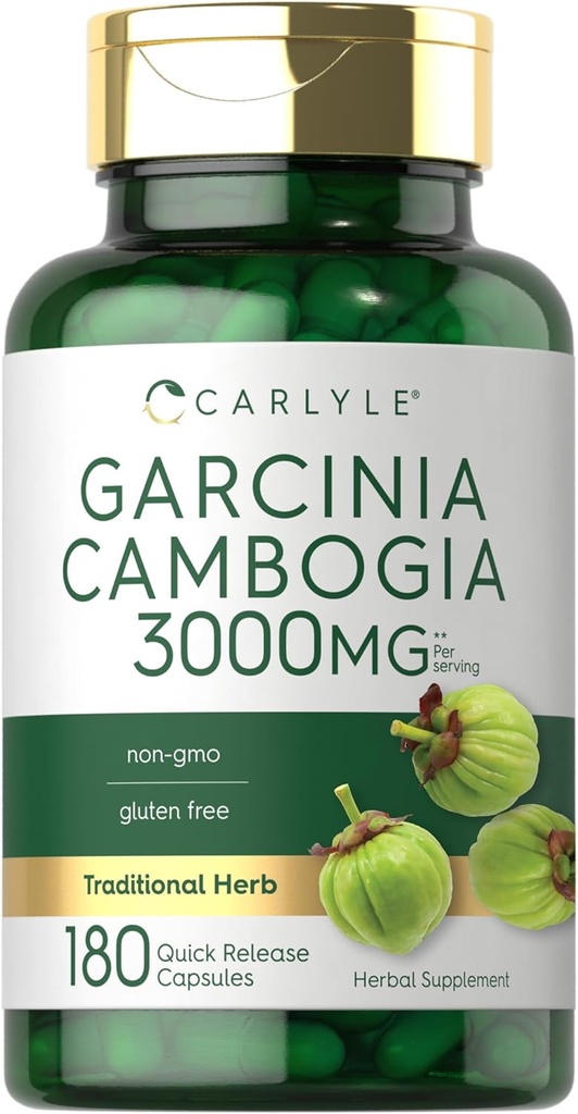 Carlyle Garcinia Cambogia Extract | 3000mg | 180カプセル | 非GMO、グルテンフリーサプリメント