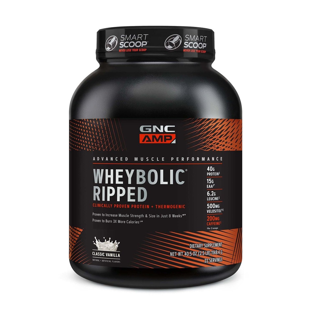 GNC AMP Wheybolic リッピング - クラシック バニラ (22 人前)
