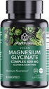 PlantFusion Vegan Magnesium Glycinate Complex 400 mg - High Absorption & Bioavailability - Chelated - Supports Muscle Relaxation, Sleep, Cardio Health, Stress Relief, and Energy Production - Non GMO