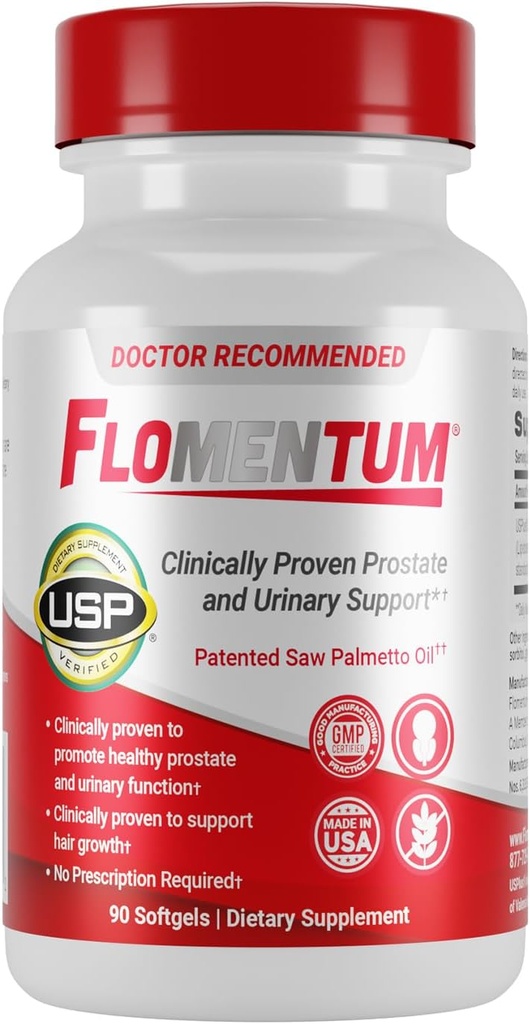 Flomentum® は、男性の前立腺サプリメントのためにパルメットを見た | 男性の健康のための前立腺サポートサプリメント | USP 確認済み - 健康な尿の流れと尿機能 - 320mg 一度毎日 (90 カウント)