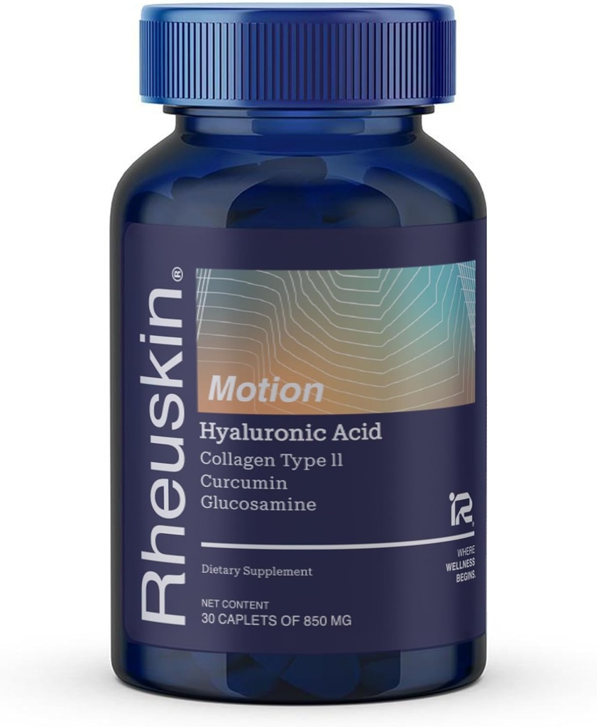 モーション - 高度なジョイントサポート:ヒアルロン酸+グルコサミン+クルクミン+タイプIIコラーゲン - 柔軟性、モビリティ&コンフォート - 30カプレット850mg