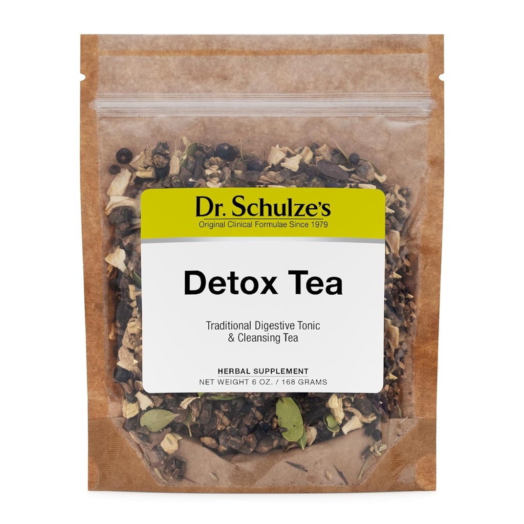 Dr. Schulze’s | Detox Tea | All Purpose Herbal Tonic | Powerful Digestive Stimulant | Dietary Supplement | Ultimate Liver Cleanse | Helps Eliminate Gas & Indigestion | Release Toxins | 6 Oz. Pack