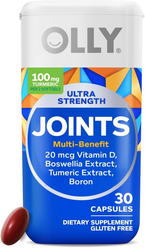 OLLYの超接合箇所のSoftgels、Boswellicのエキス、Turmeric、ビタミンD、ほう素、30日の供給- 30ct
