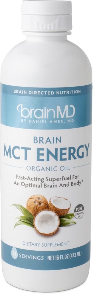 Amen BrainMD脳MCTエネルギー - 16 fl oz - 脳と体のためのエネルギーサポート - フォーカスと満足を改善 - クリーン&高速演技 - グルテンフリーグルテン - 31 サービング