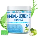 HMB と L ロイシン グミー, 3000 mg, Trehalose と, 筋肉の成長のため, 筋肉の軽減とワークアウトの回復, 大人のため & 高齢者, 非 GMO, ビーガン, グルテンフリーグルテン, アップル フレーバー, 120