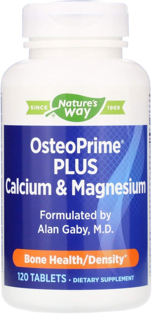 Nature's Way OsteoPrime PLUSカルシウム&マグネシウム、ビタミンD3&K2、ベジタリアン、120錠で骨の健康と筋肉機能をサポート
