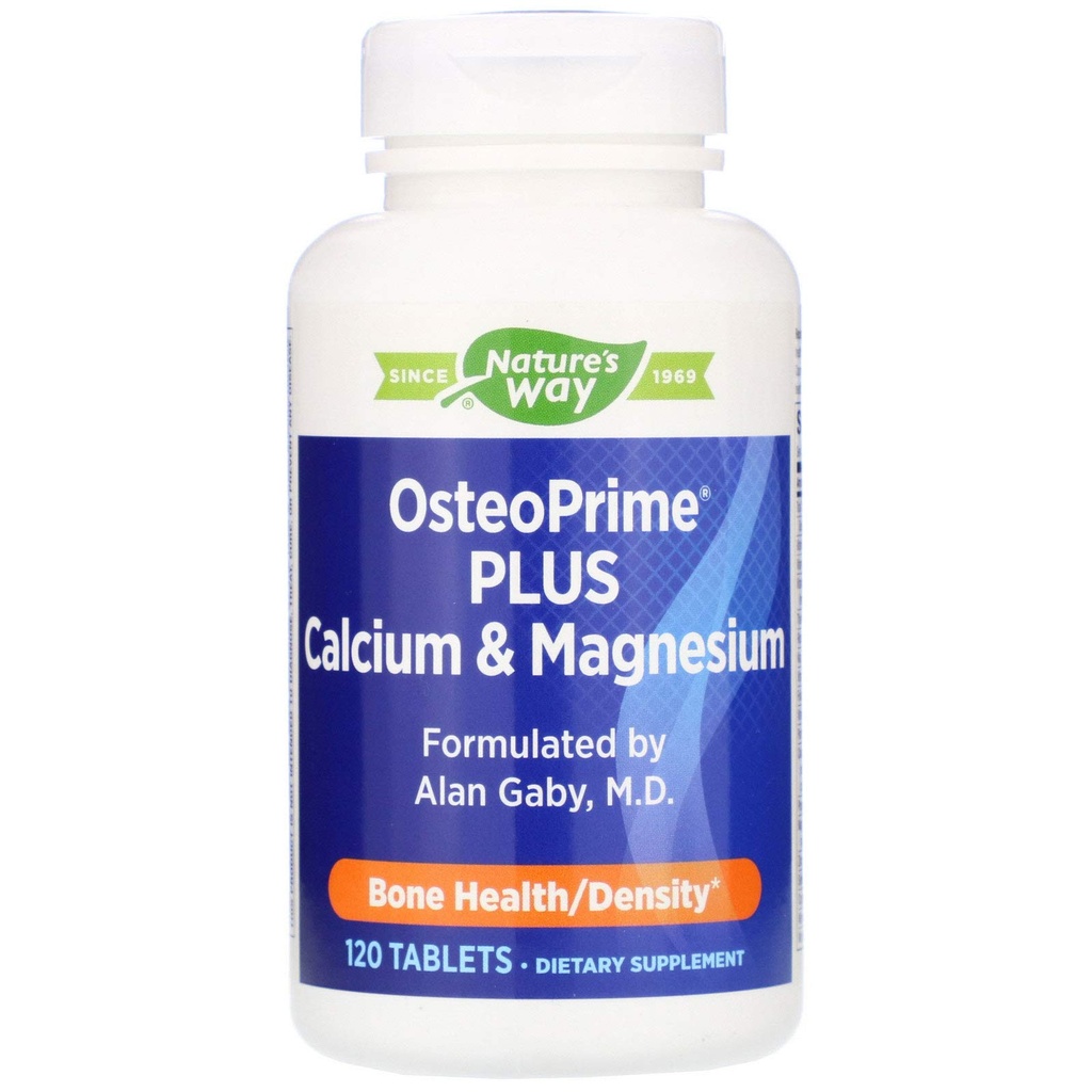 Nature's Way OsteoPrime PLUSカルシウム&マグネシウム、ビタミンD3&K2、ベジタリアン、120錠で骨の健康と筋肉機能をサポート