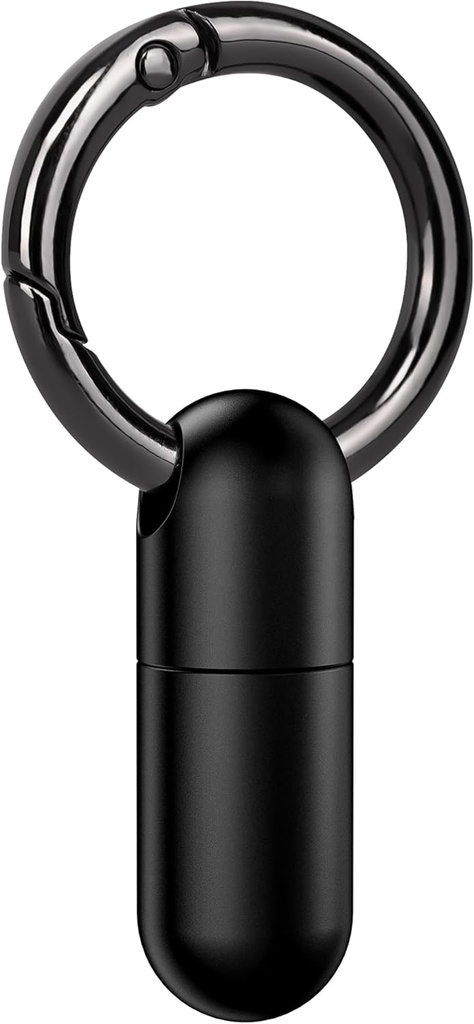 マイクロ Keychain の丸薬のホールダーのチタニウムは緊急の薬、旅行財布のポケット(黒)のための小型丸薬の容器を防水します