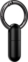 Micro Keychain Pill Holder Titanium Waterproof Mini Pill Container for Emergency Medicine，Travel Purse Pocket (Black)
