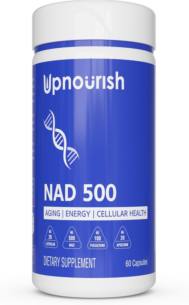 ニコチンアミドアデニンジヌクレオチドNADサプリメント - 500mg NAD + Resveratrol、Quercetin、Theacrine、Luteolin、Apigenin - 女性及び人のためのニコチンアミドの肋骨の代わり、60のカプセルとの補足