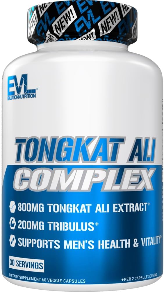 Evlution Nutrition Tongkat Ali - 男性の健康 + 死亡率サプリメント - 800mg Tongkat Ali + 200mg Tribulus - パフォーマンスサポート - ビーガン +グルテンフリーカプセル - 30サービング