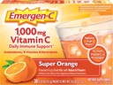 毎日の免疫サポートカフェインのためのEmergen-C 1000mgビタミンCの粉は亜鉛およびマンガン、Bのビタミンおよび電解物、極度のオレンジ味- 30の計算とビタミンCの補足します