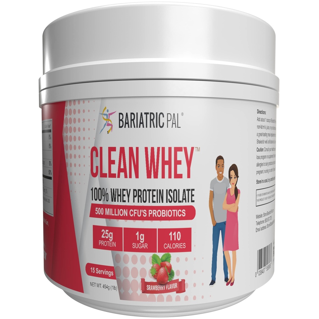 BariatricPal のきれいな乳蛋白質 (25g) と Probiotics - いちご (15 のサービング)